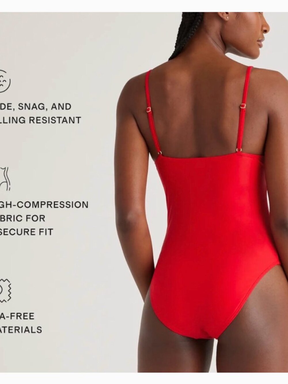 NWT Quince Women's Red Italian Cami One Piece Swimsuit Large - Picture 3 of 8